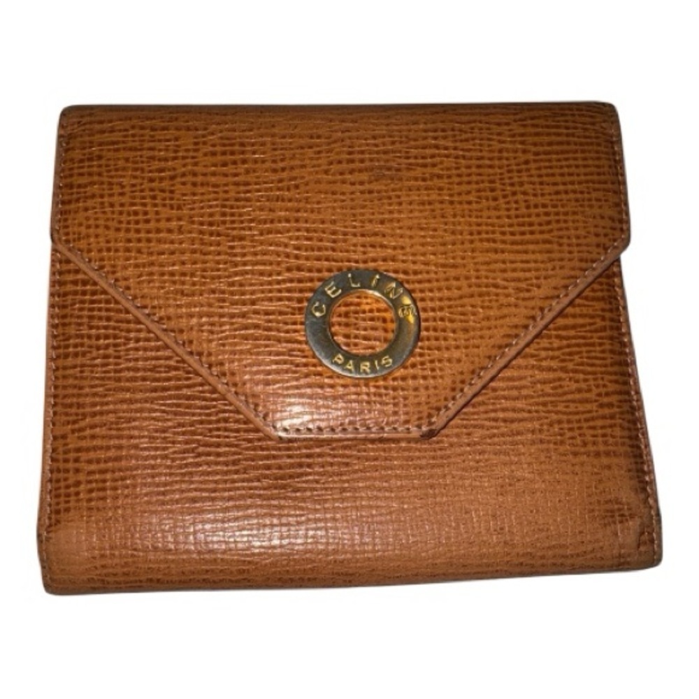 CELINE Pre-owned Triomphe Vintage Leather Wallet in Brown GUC